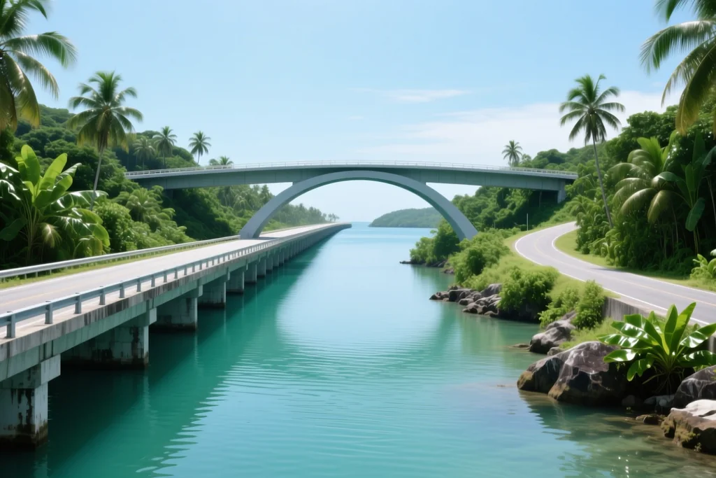 Riding north: the bridge, the old town side and quieter roads